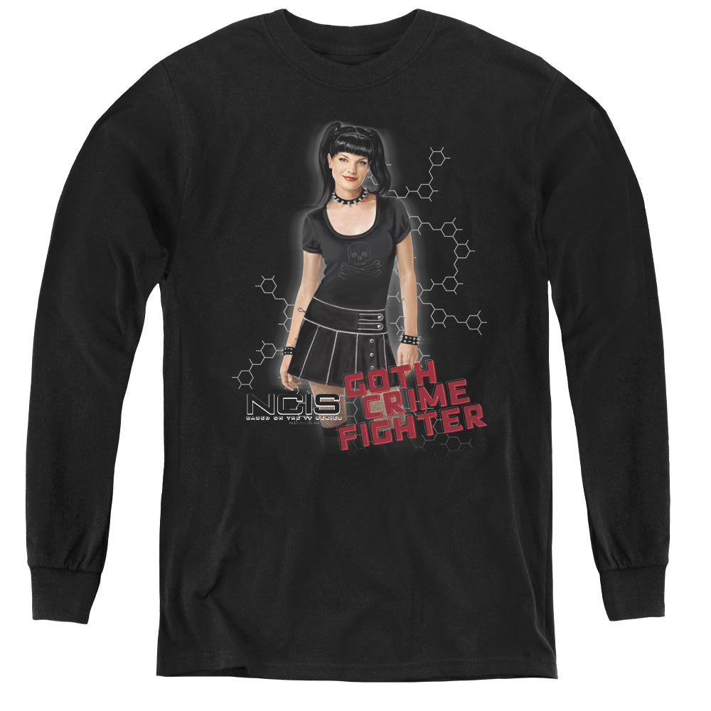 Ncis Goth Crime Fighter Long Sleeve Kids Youth T Shirt Black Officially Licensed