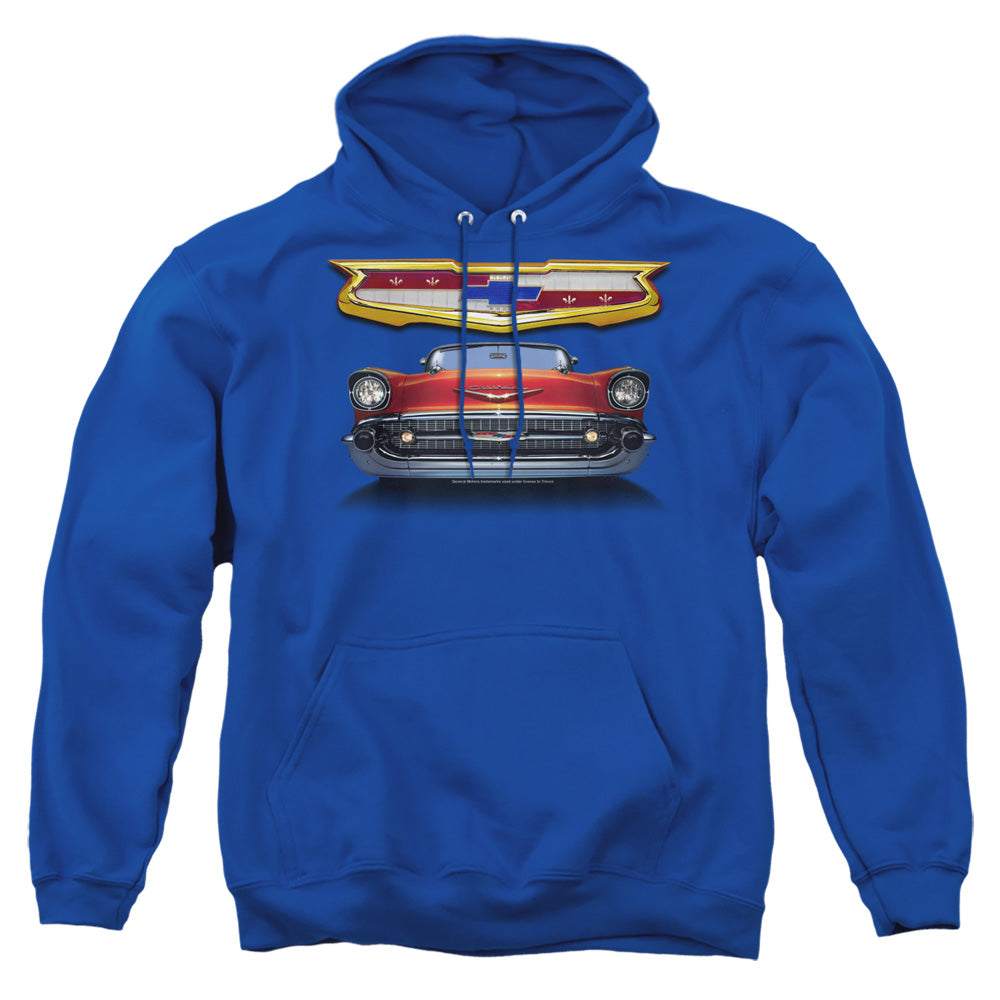 Chevrolet 1957 Bel Air Grille Mens Hoodie Royal Blue Officially Licensed