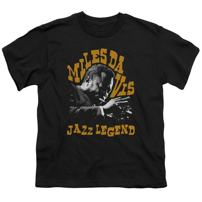 Miles Davis Jazz Legend Kids Youth T Shirt Black