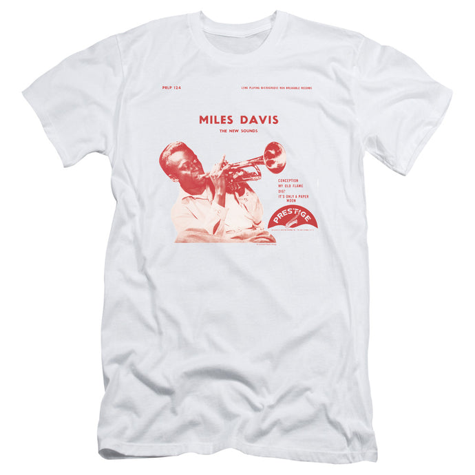 Miles Davis The New Sounds Slim Fit Mens T Shirt White