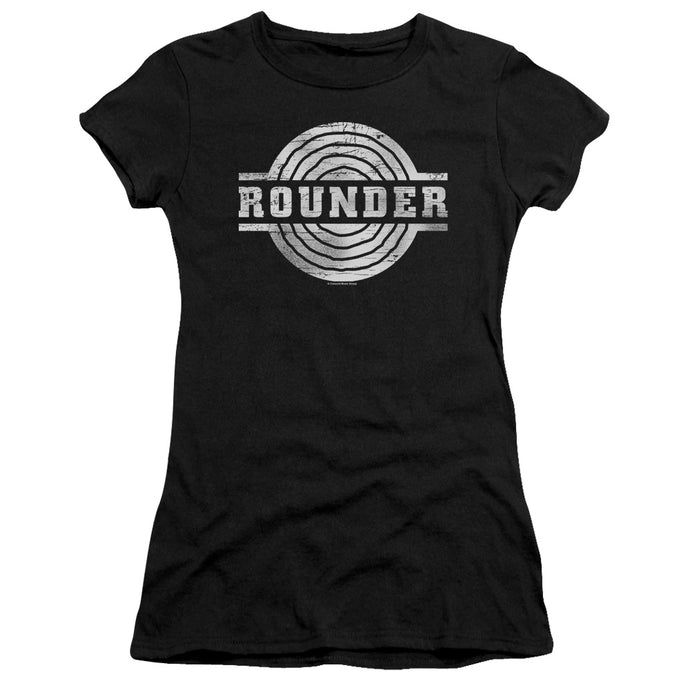 Rounder Records Rounder Retro Junior Sheer Cap Sleeve Womens T Shirt Black