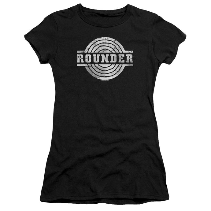Rounder Records Rounder Retro Junior Sheer Cap Sleeve Premium Bella Canvas Womens T Shirt Black