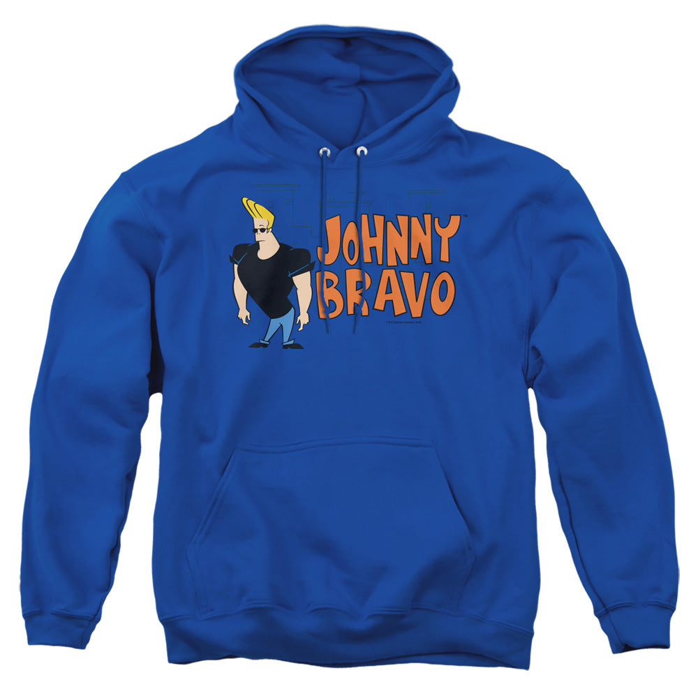 Johnny Bravo Johnny Logo Mens Hoodie Royal Blue Officially Licensed