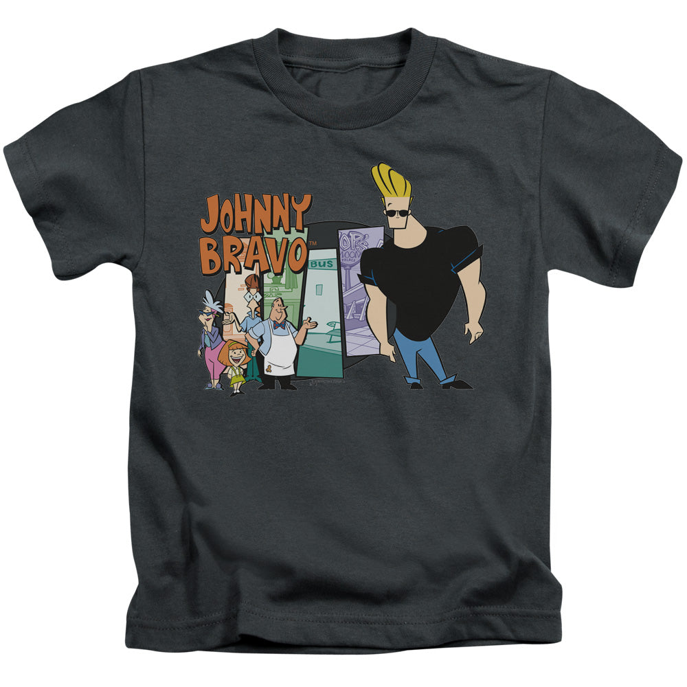 Johnny Bravo Johnny & Friends Juvenile Kids Youth T Shirt Charcoal