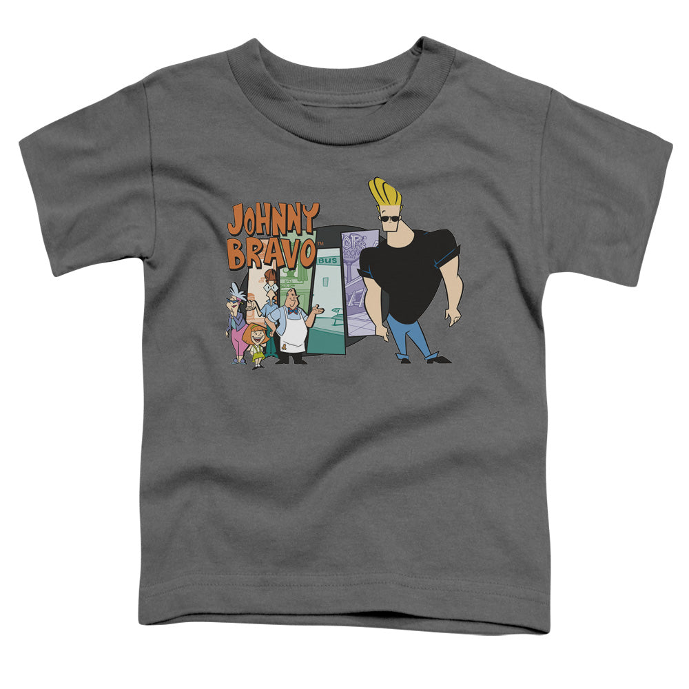 Johnny Bravo Johnny & Friends Toddler Kids Youth T Shirt Charcoal