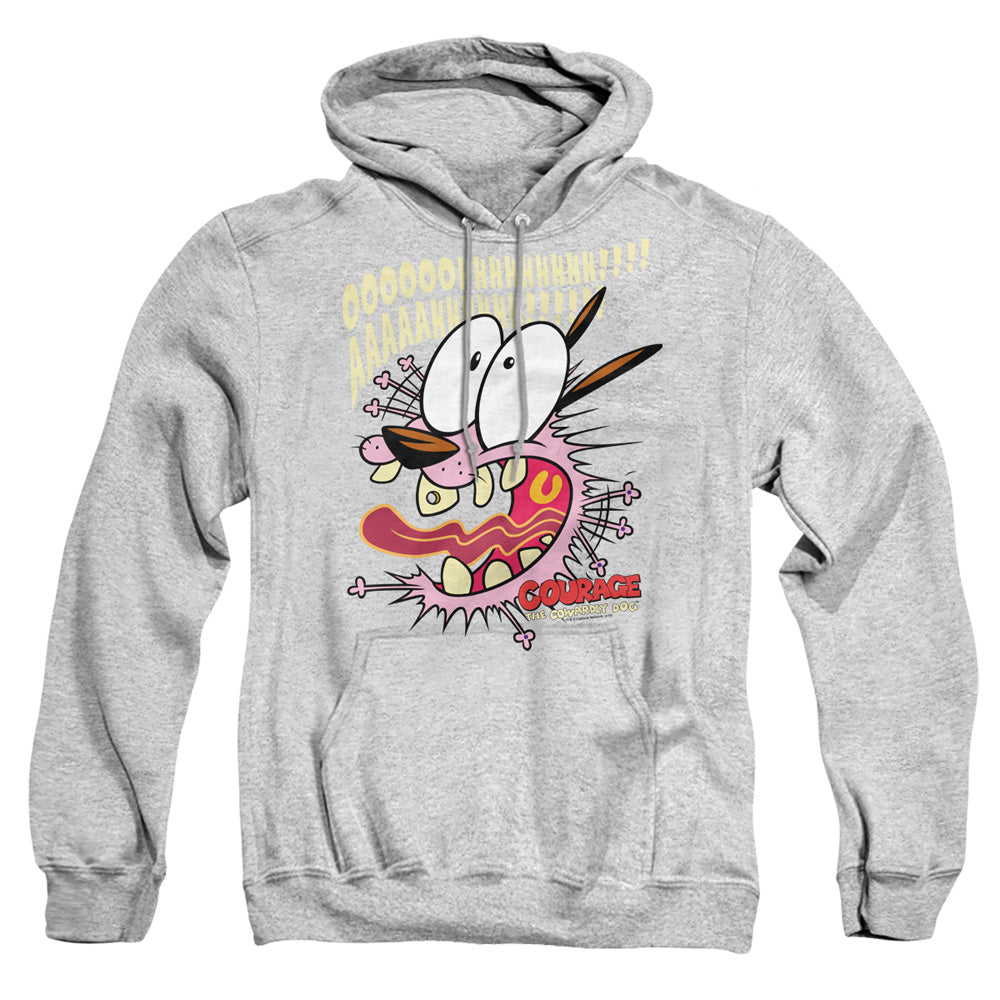 Courage The Cowardly Dog Scaredy Dog Mens Hoodie Athletic Heather Officially Licensed