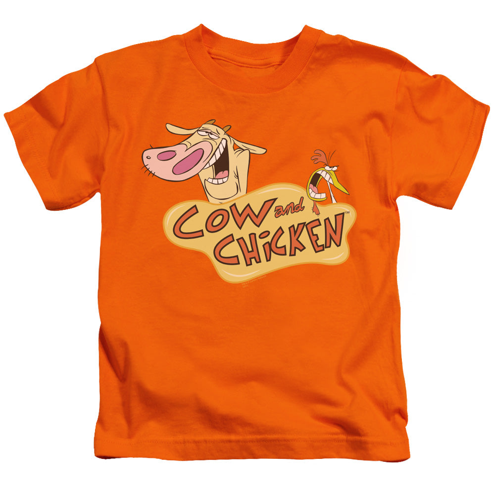 Cow & Chicken Logo Juvenile Kids Youth T Shirt Orange