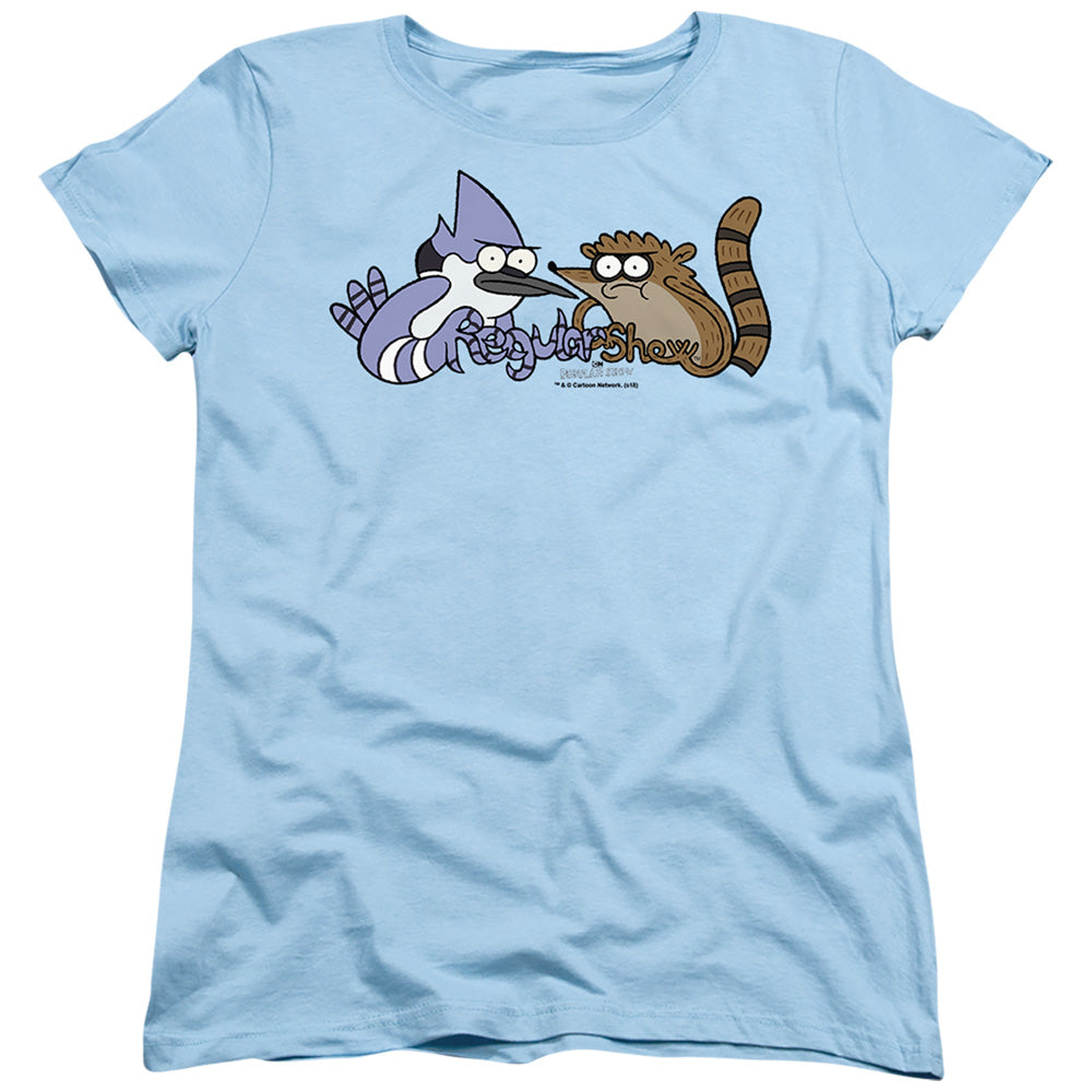 The Regular Show Tattoo Art Womens T Shirt Light Blue Officially Licensed