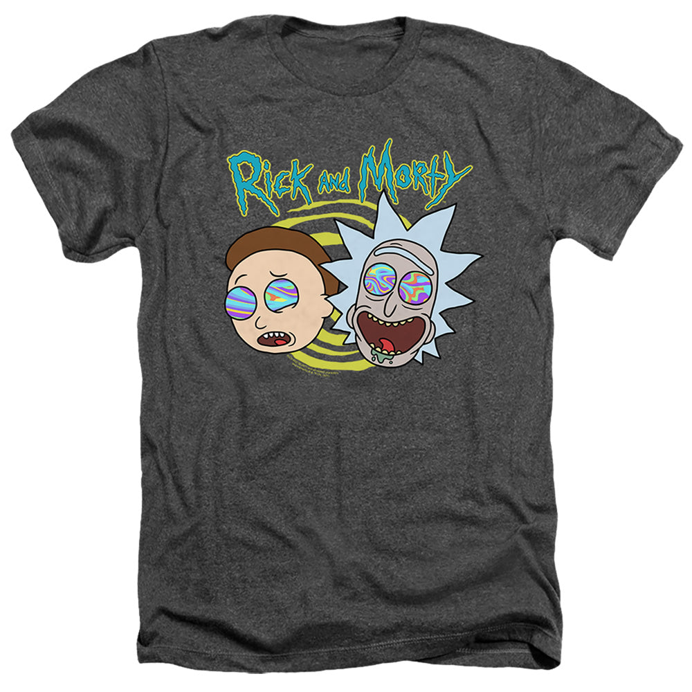 Rick And Morty Blown Minds Heather Mens T Shirt Black Officially Licensed