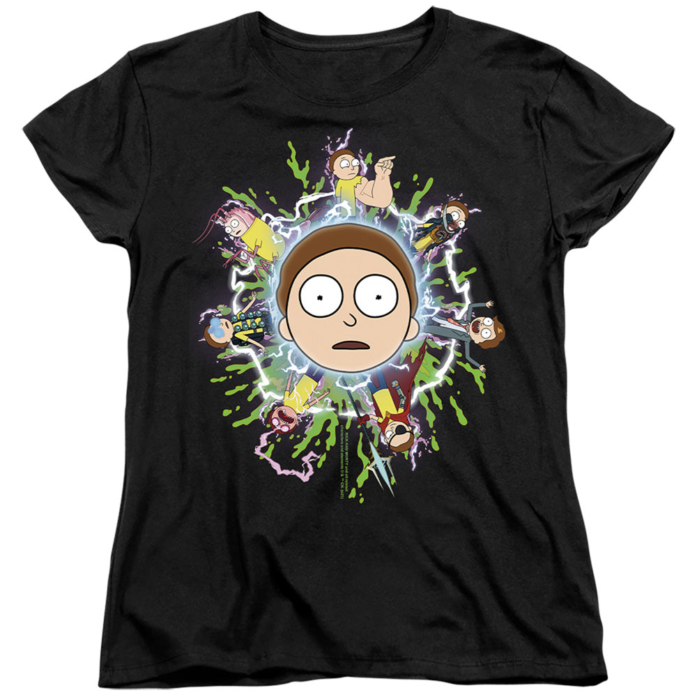 Rick And Morty Multiple Morty Womens T Shirt Black Officially Licensed