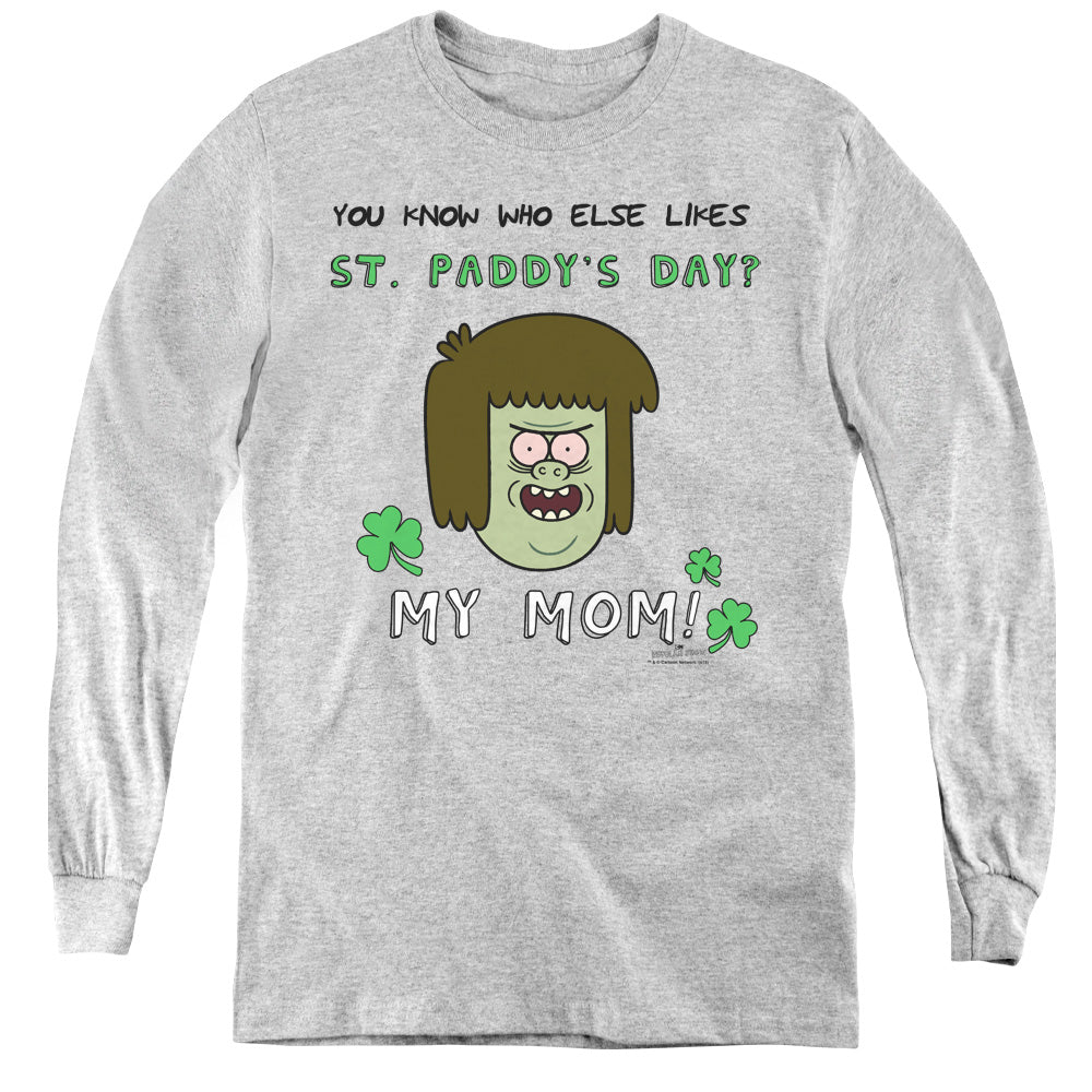 The Regular Show My Mom Long Sleeve Kids Youth T Shirt Athletic Heather