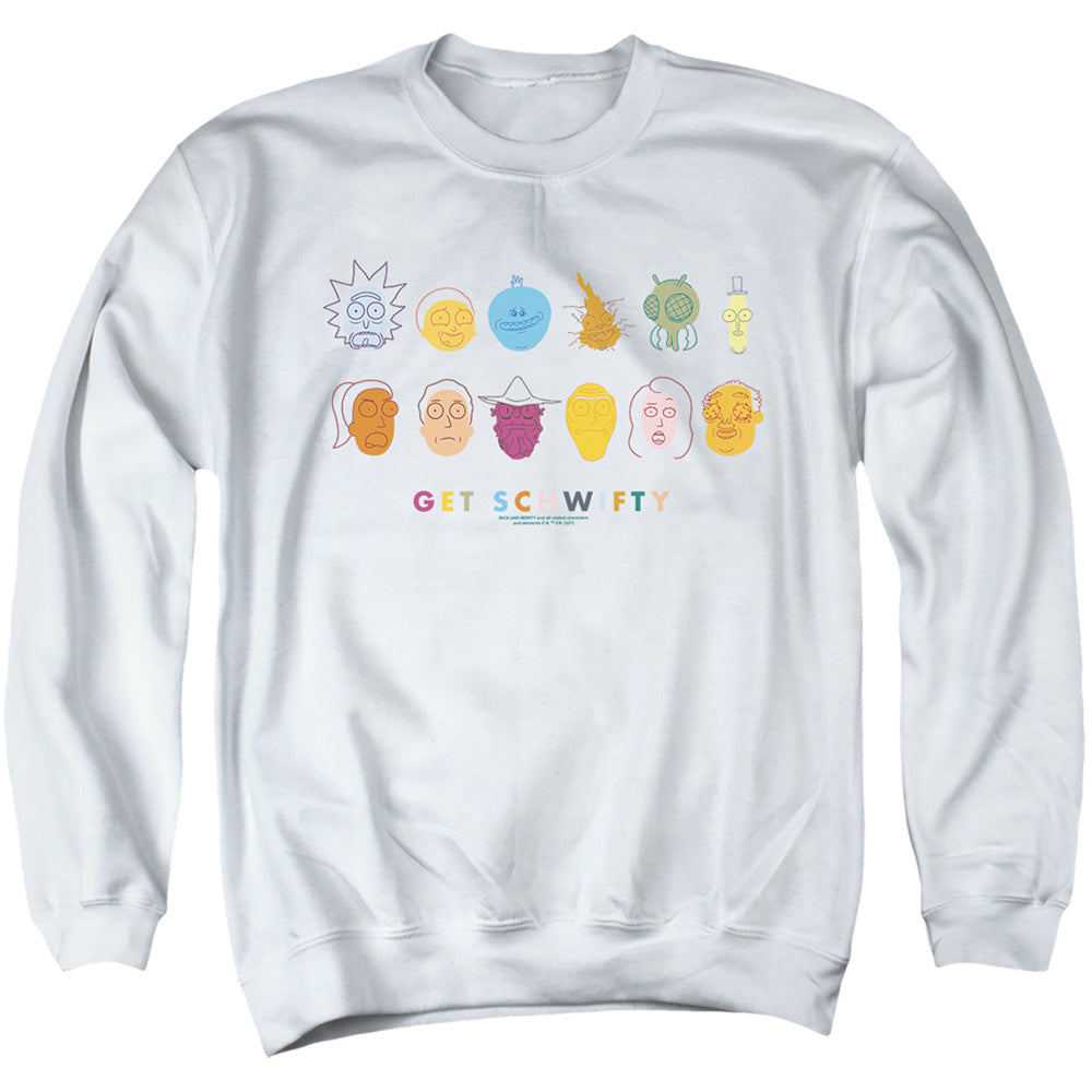 Rick And Morty Get Schwifty Mens Crewneck Sweatshirt White