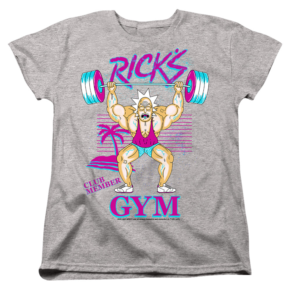 Rick And Morty Ricks Gym Womens T Shirt Athletic Heather Officially Licensed