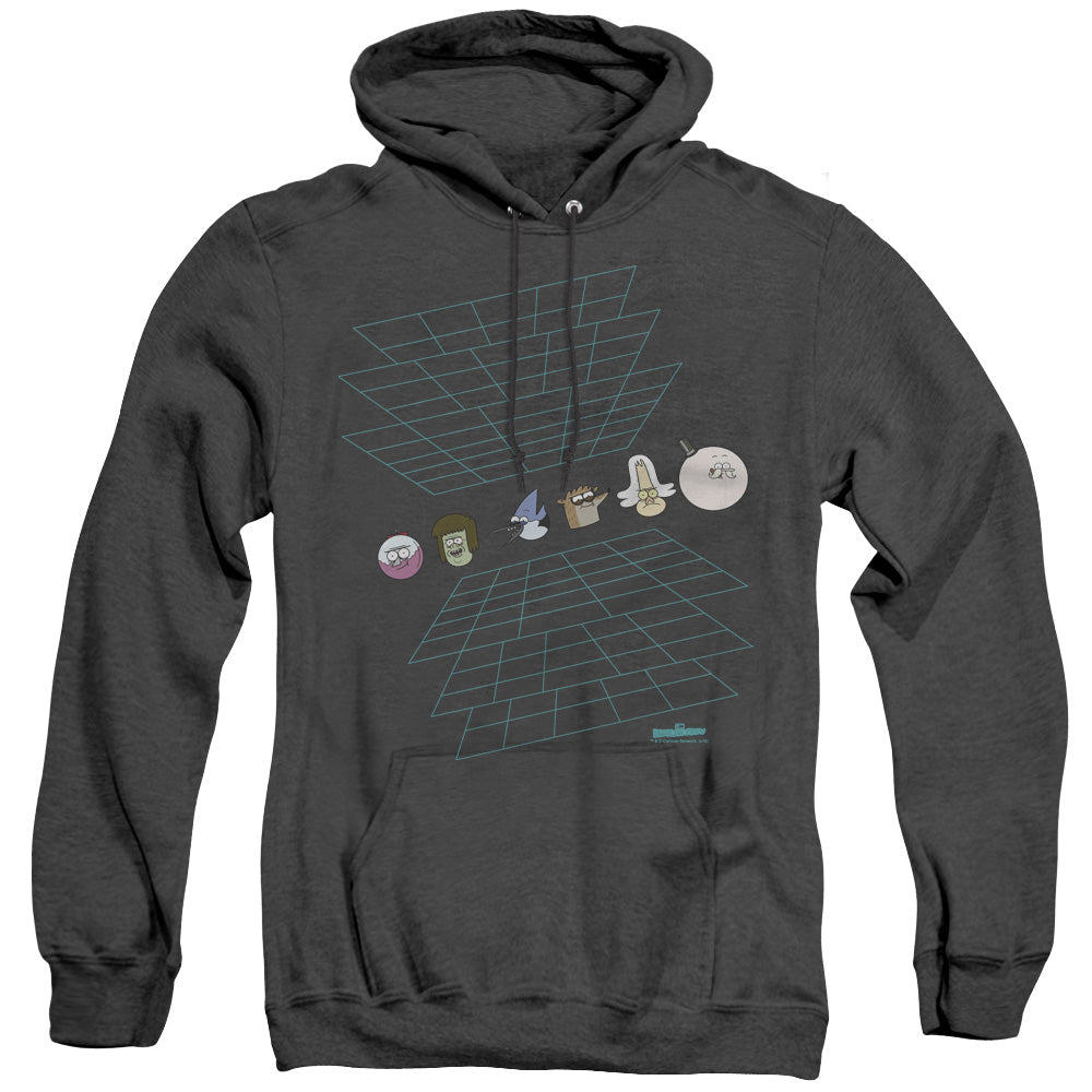 The Regular Show Regular Grid Heather Mens Hoodie Black