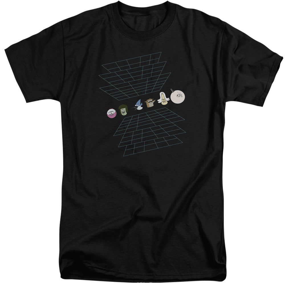 The Regular Show Regular Grid Mens Tall T Shirt Black