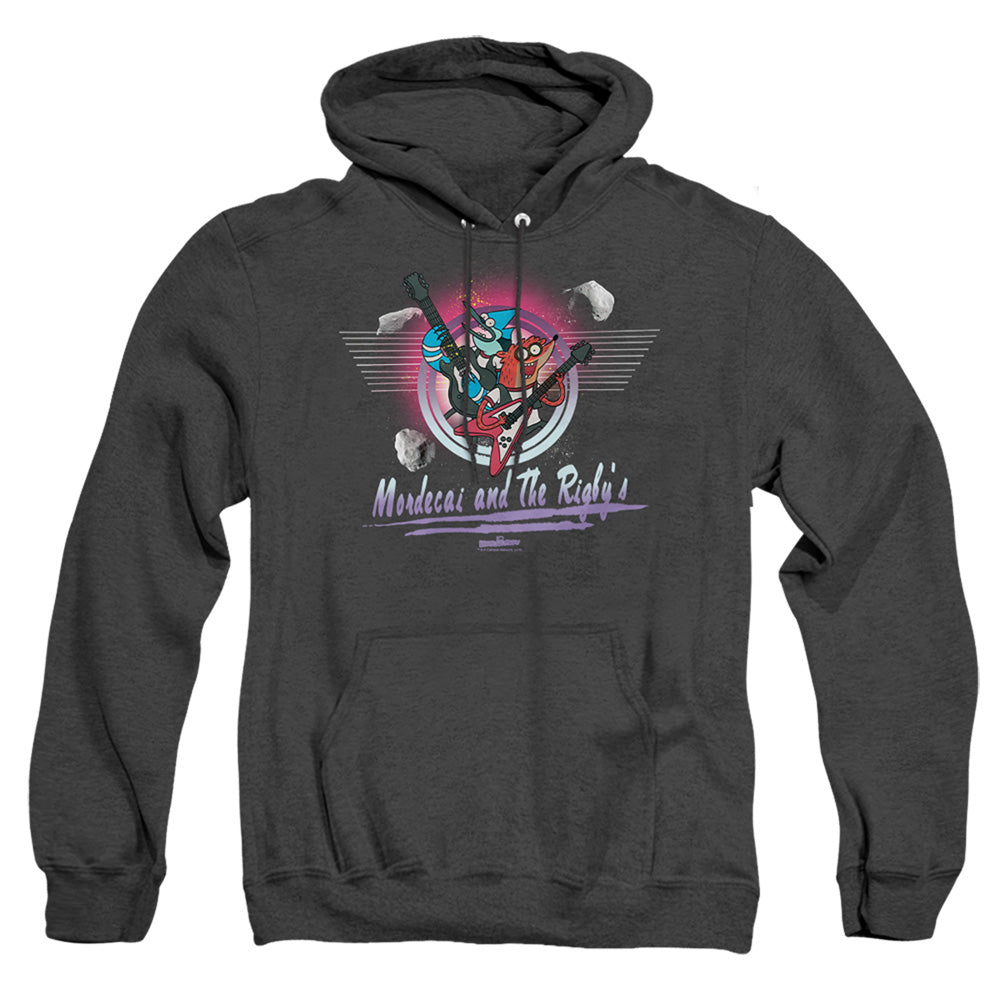 The Regular Show Mordecai & The Rigbys Mens Heather Hoodie Black Officially Licensed