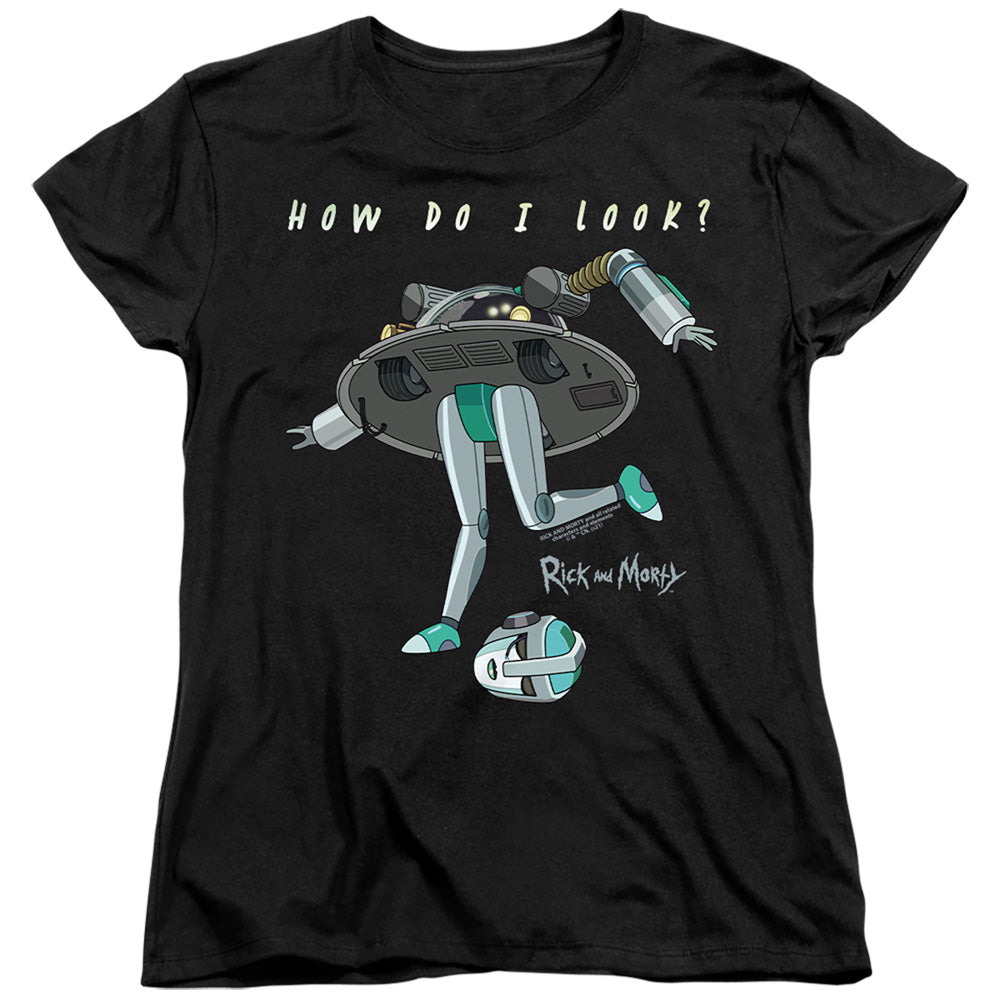 Rick And Morty How Do I Look? Womens T Shirt Black Officially Licensed
