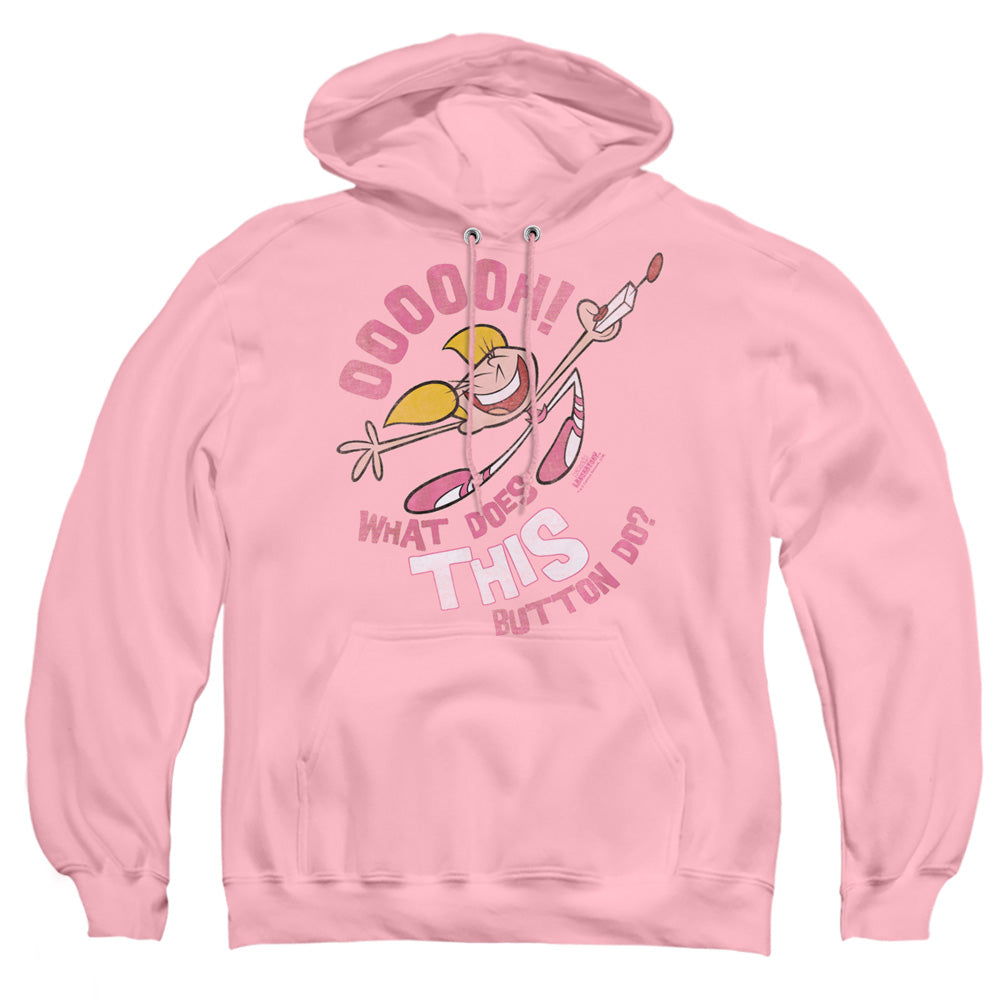 Dexters Laboratory Button Mens Hoodie Pink