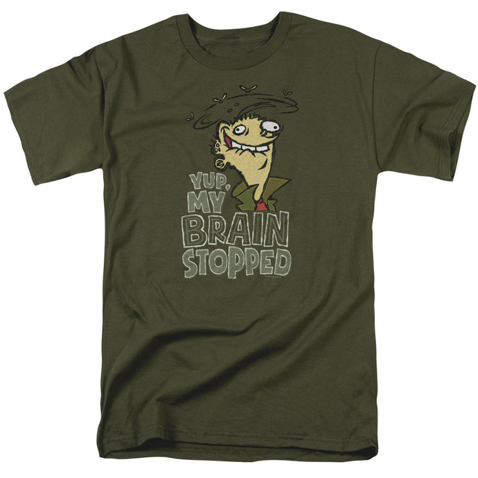 Ed Edd N Eddy Brain Dead Ed Mens T Shirt Military Green
