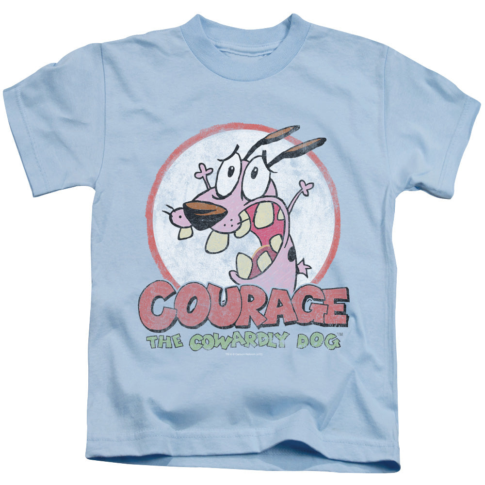 Courage the Cowardly Dog Vintage Courage Juvenile Kids Youth T Shirt Light Blue