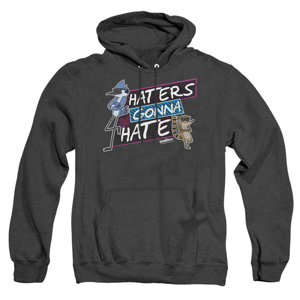 Regular Show Haters Gonna Hate Mens Heather Hoodie Black Officially Licensed