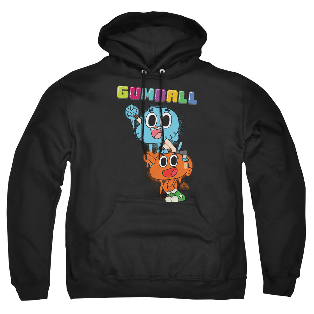 Amazing World Of Gumball Gumball Spray Mens Hoodie Black Officially Licensed