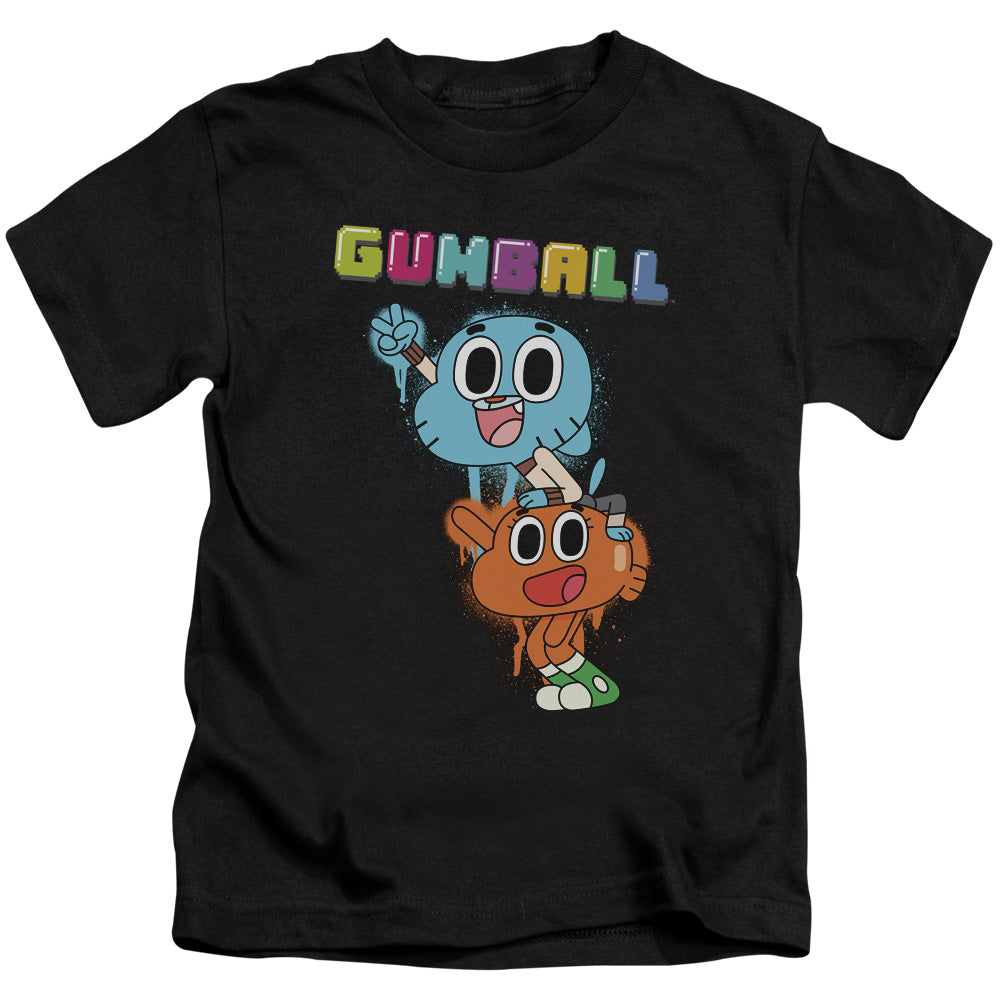 Amazing World of Gumball Gumball Spray Juvenile Kids Youth T Shirt Black