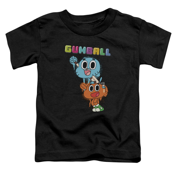 Amazing World of Gumball Gumball Spray Toddler Kids Youth T Shirt Black