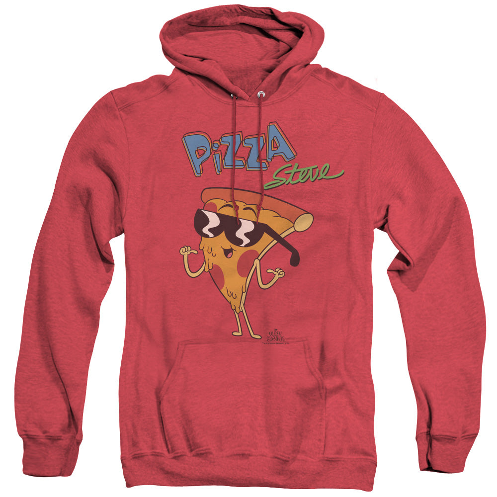 Uncle Grandpa Pizza Steve Mens Heather Hoodie Red Officially Licensed