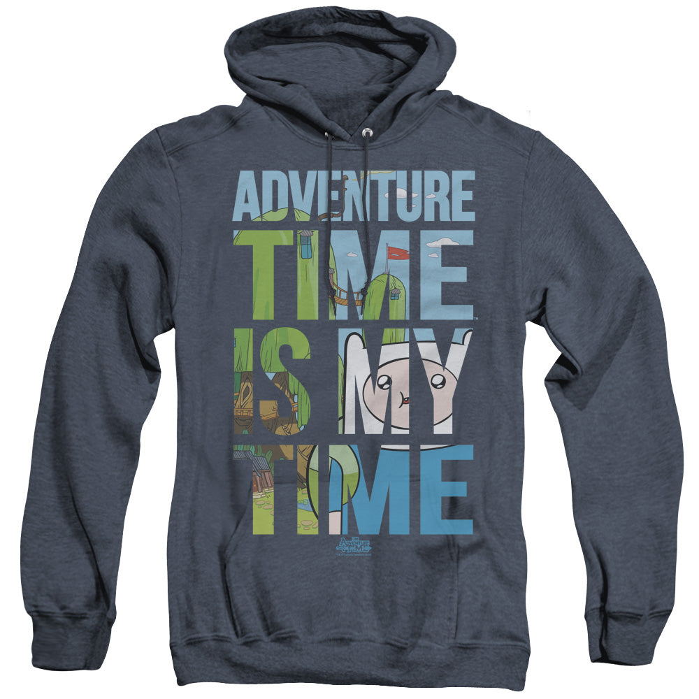 Adventure Time My Time Mens Heather Hoodie Navy Officially Licensed