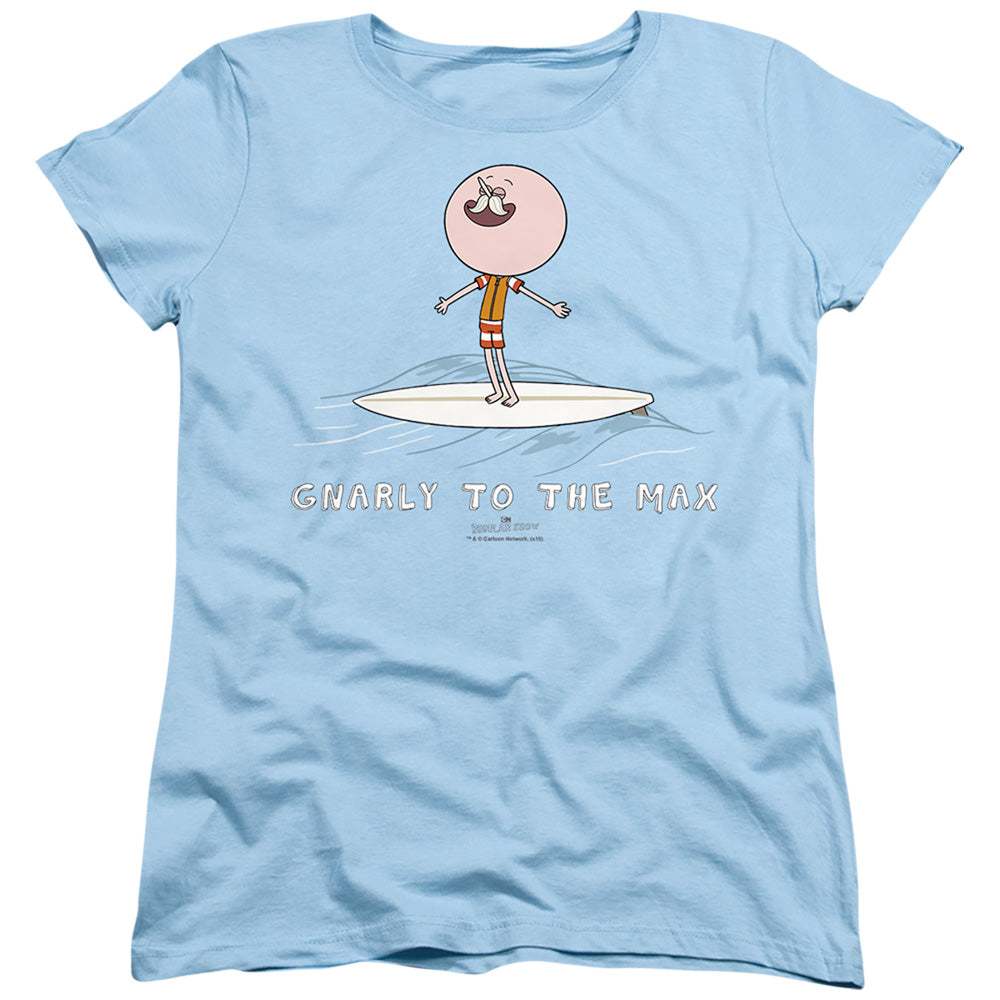Regular Show Gnarly Womens T Shirt Light Blue Officially Licensed