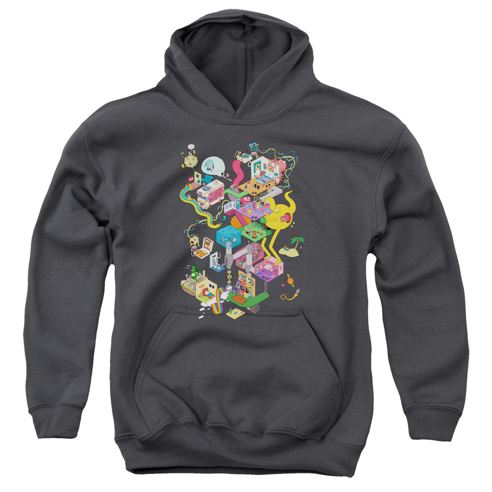 Uncle Grandpa Inside the Rv Kids Youth Hoodie Charcoal