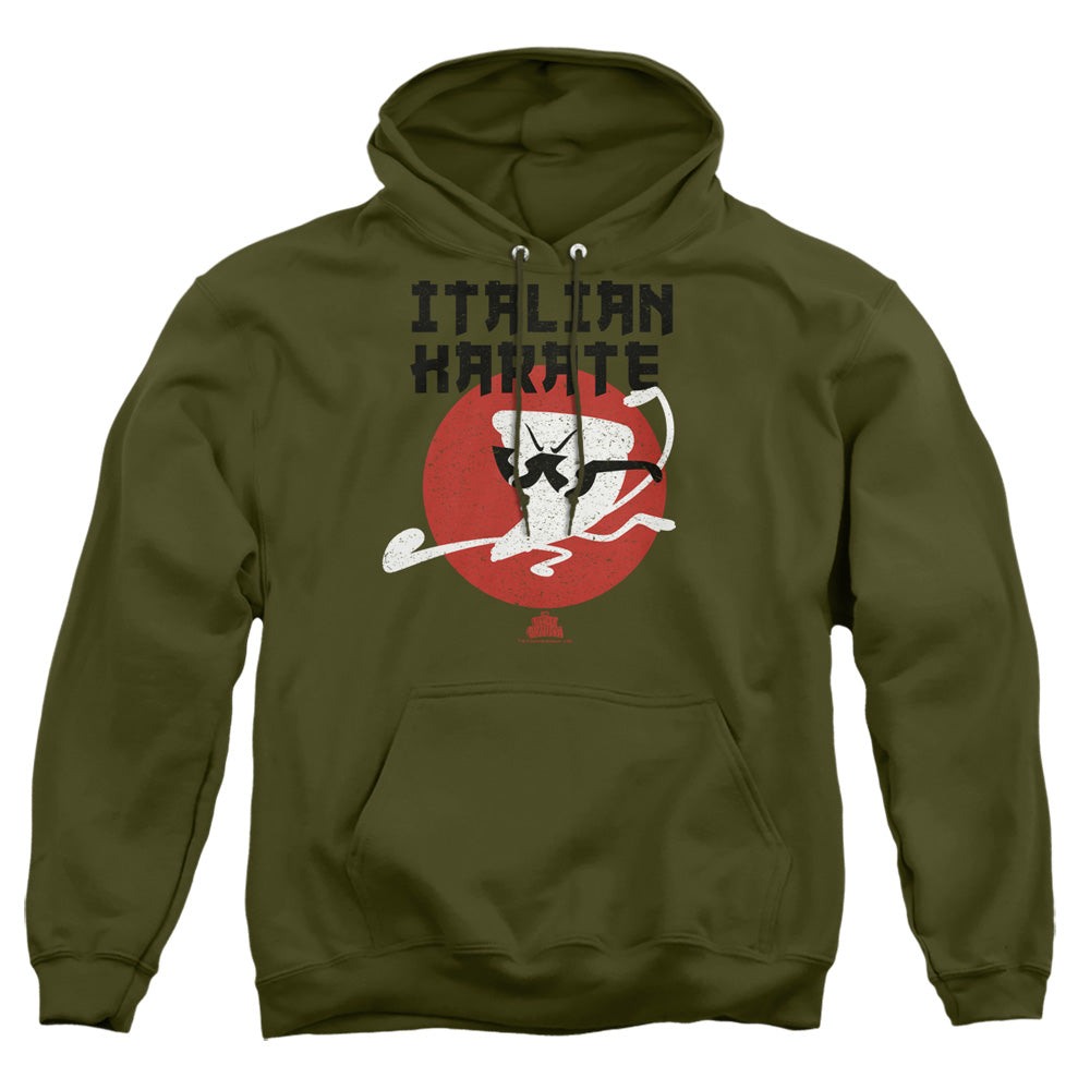 Uncle Grandpa Italian Karate Mens Hoodie Military Green Officially Licensed