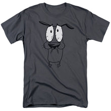 Load image into Gallery viewer, Courage the Cowardly Dog Scared Mens T Shirt Charcoal