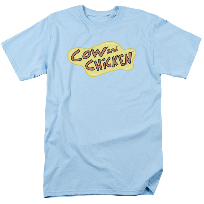 Cow and Chicken Cow Chicken Logo Mens T Shirt Light Blue