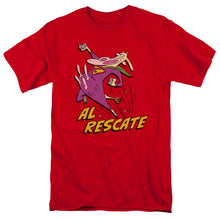Load image into Gallery viewer, Cow and Chicken Al Rescate Mens T Shirt Red
