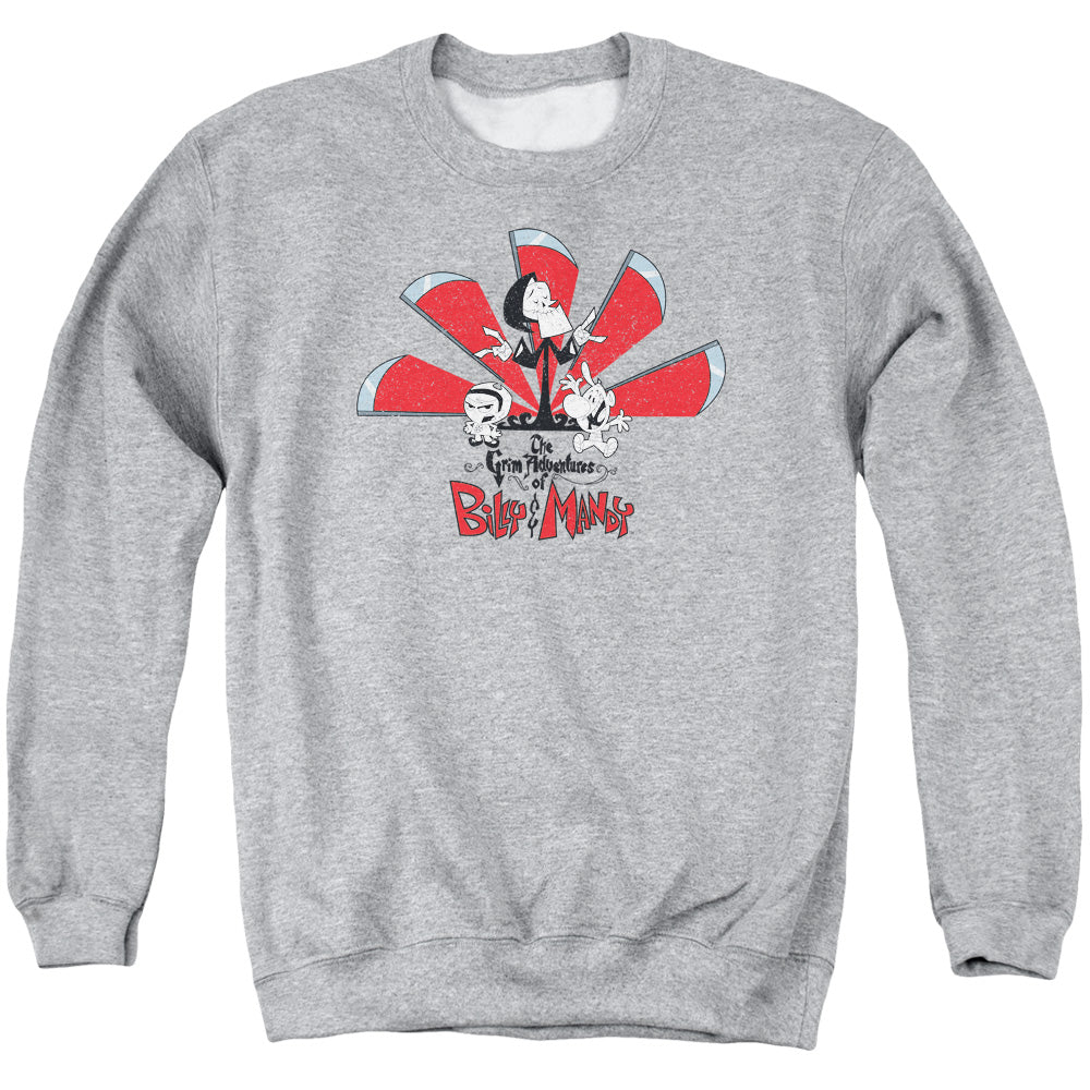 Grim Adventures of Billy and Mandy Grim Adventures Mens Crewneck Sweatshirt Athletic Heather