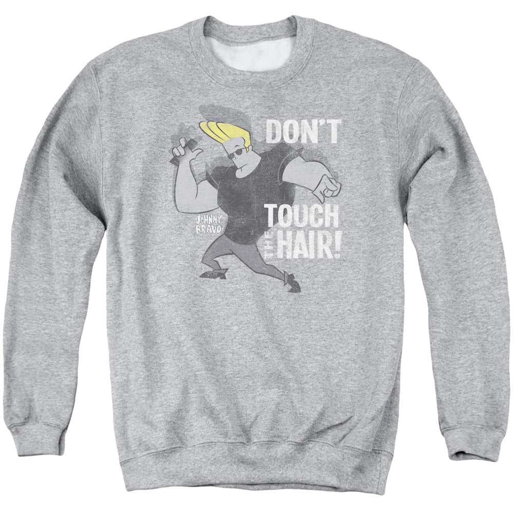 Johnny Bravo Hair Mens Crewneck Sweatshirt Athletic Heather