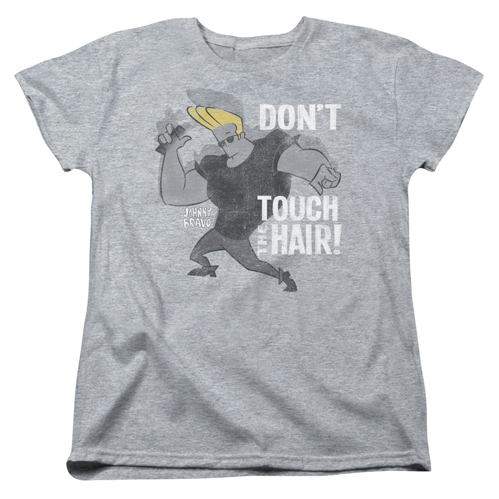 Johnny Bravo Hair Womens T Shirt Athletic Heather