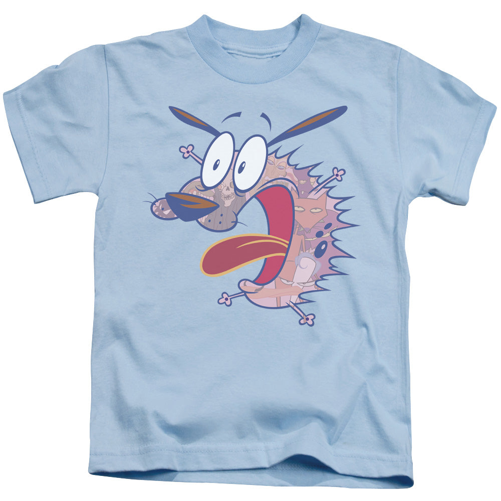 Courage the Cowardly Dog Evil Inside Juvenile Kids Youth T Shirt Light Blue