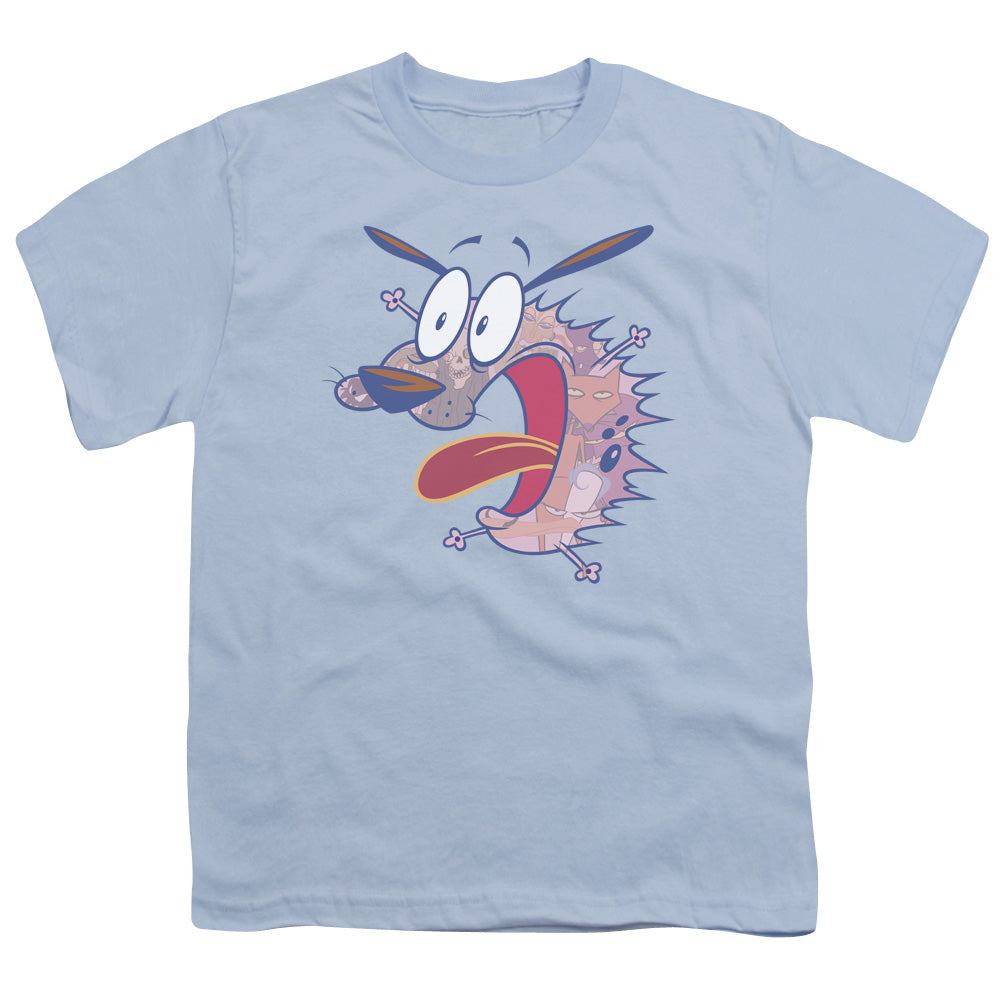 Courage the Cowardly Dog Evil Inside Kids Youth T Shirt Light Blue