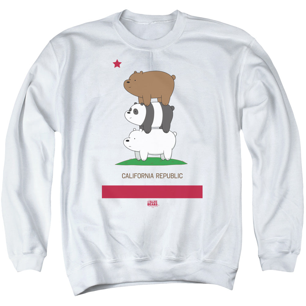 We Bare Bears Cali Stack Mens Crewneck Sweatshirt White
