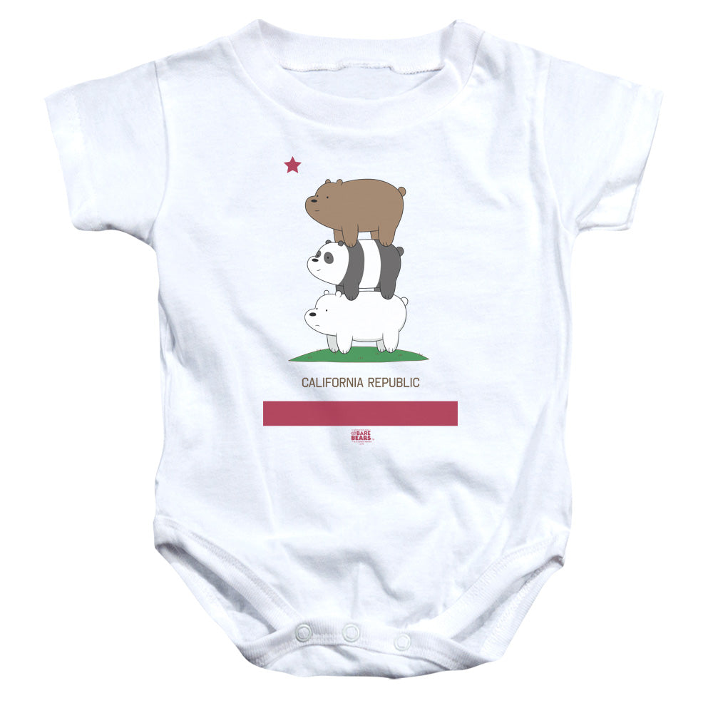 We Bare Bears Cali Stack Infant Baby Snapsuit White