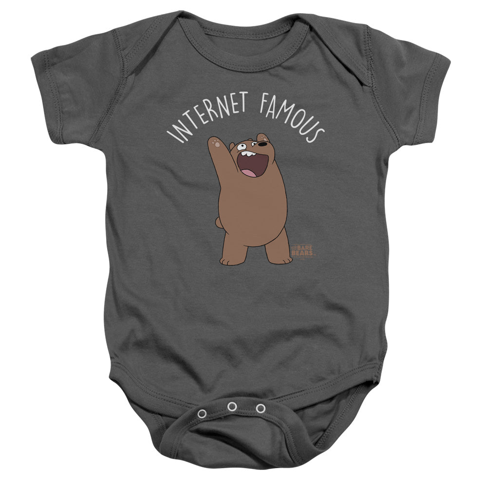 We Bare Bears Internet Famous Infant Baby Snapsuit Charcoal