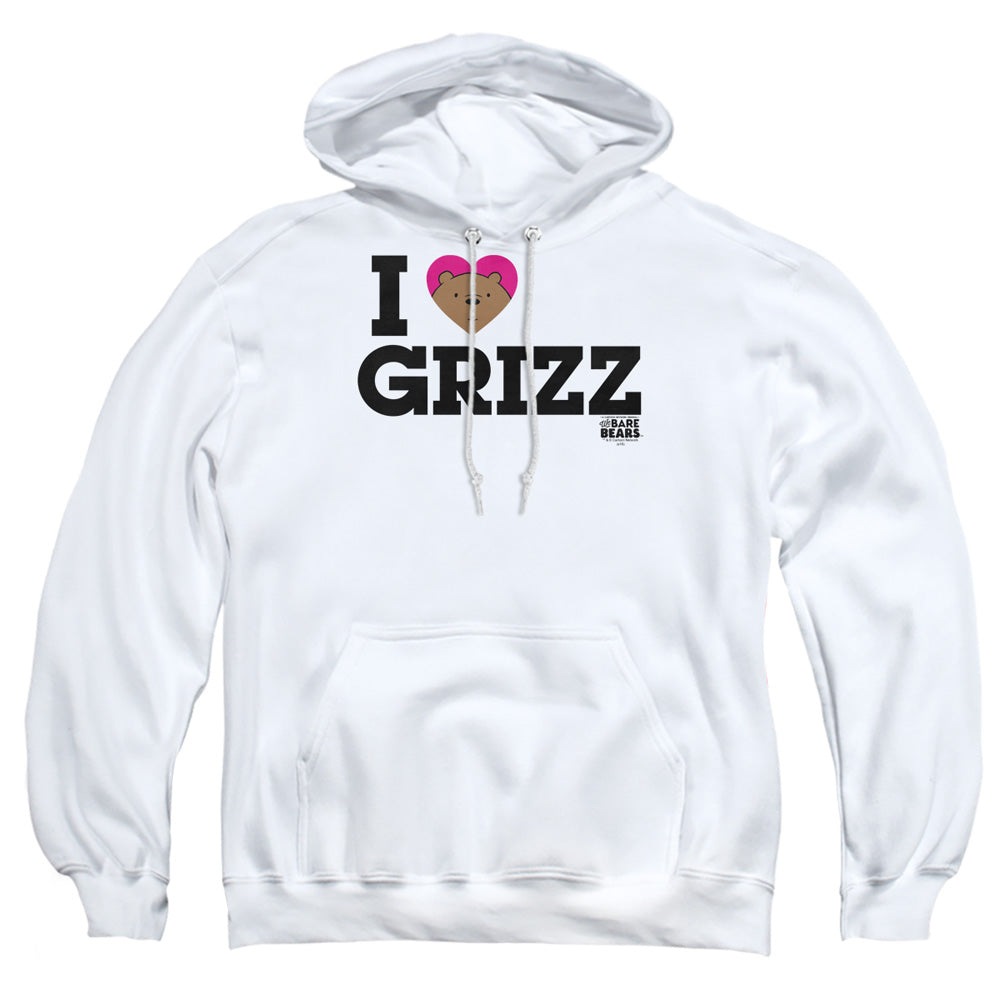 We Bare Bears Heart Grizz Mens Hoodie White Officially Licensed