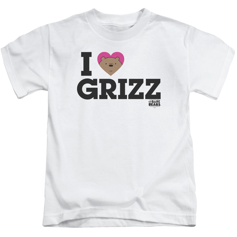 We Bare Bears Heart Grizz Juvenile Kids Youth T Shirt White