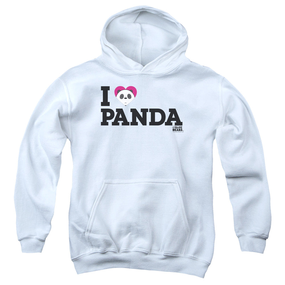 We Bare Bears Heart Panda Kids Youth Hoodie White