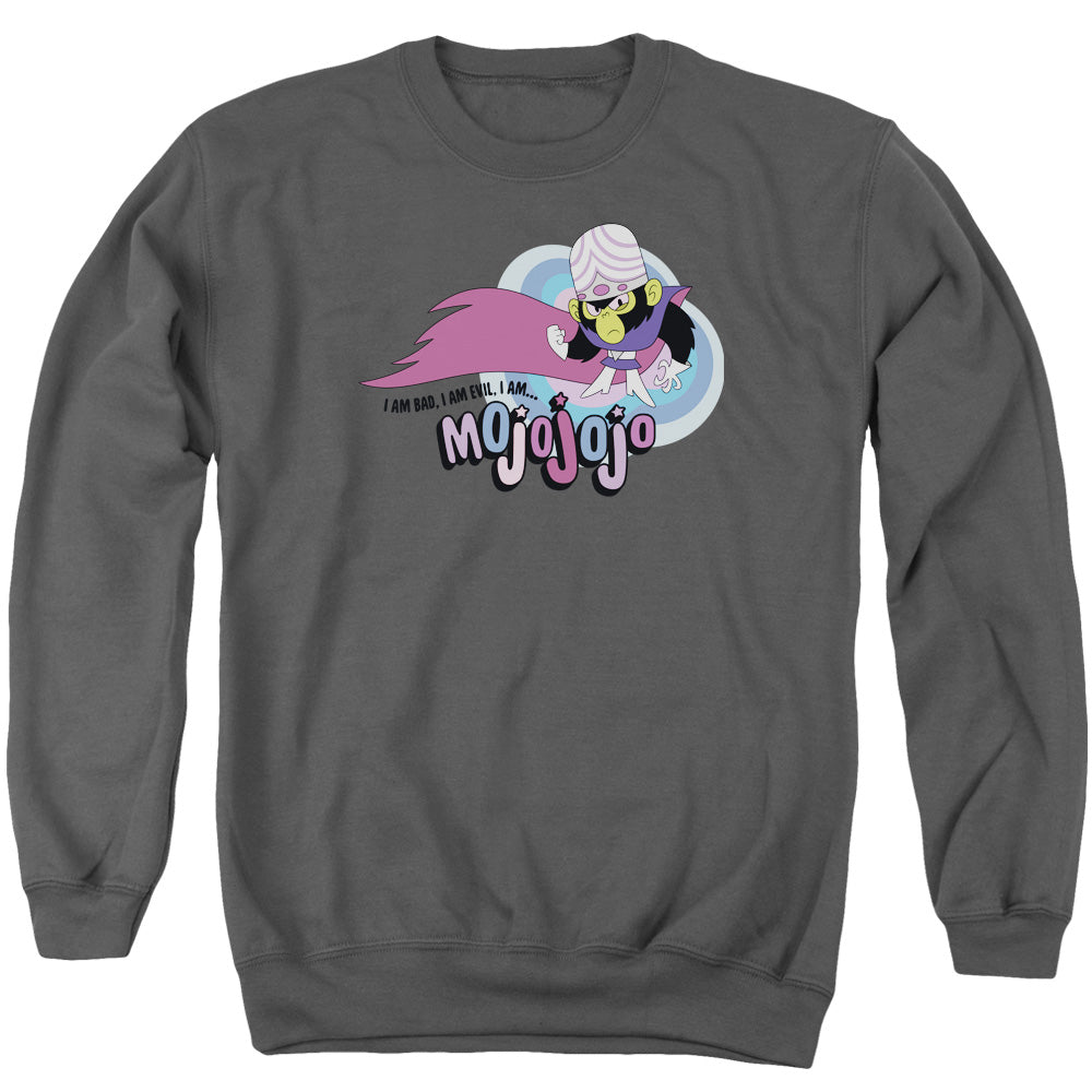 Powerpuff Girls I Am Bad I Am Evil Mens Crewneck Sweatshirt Charcoal