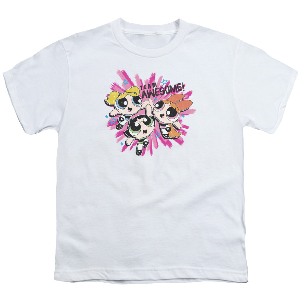 Powerpuff Girls Team Awesome Kids Youth T Shirt White