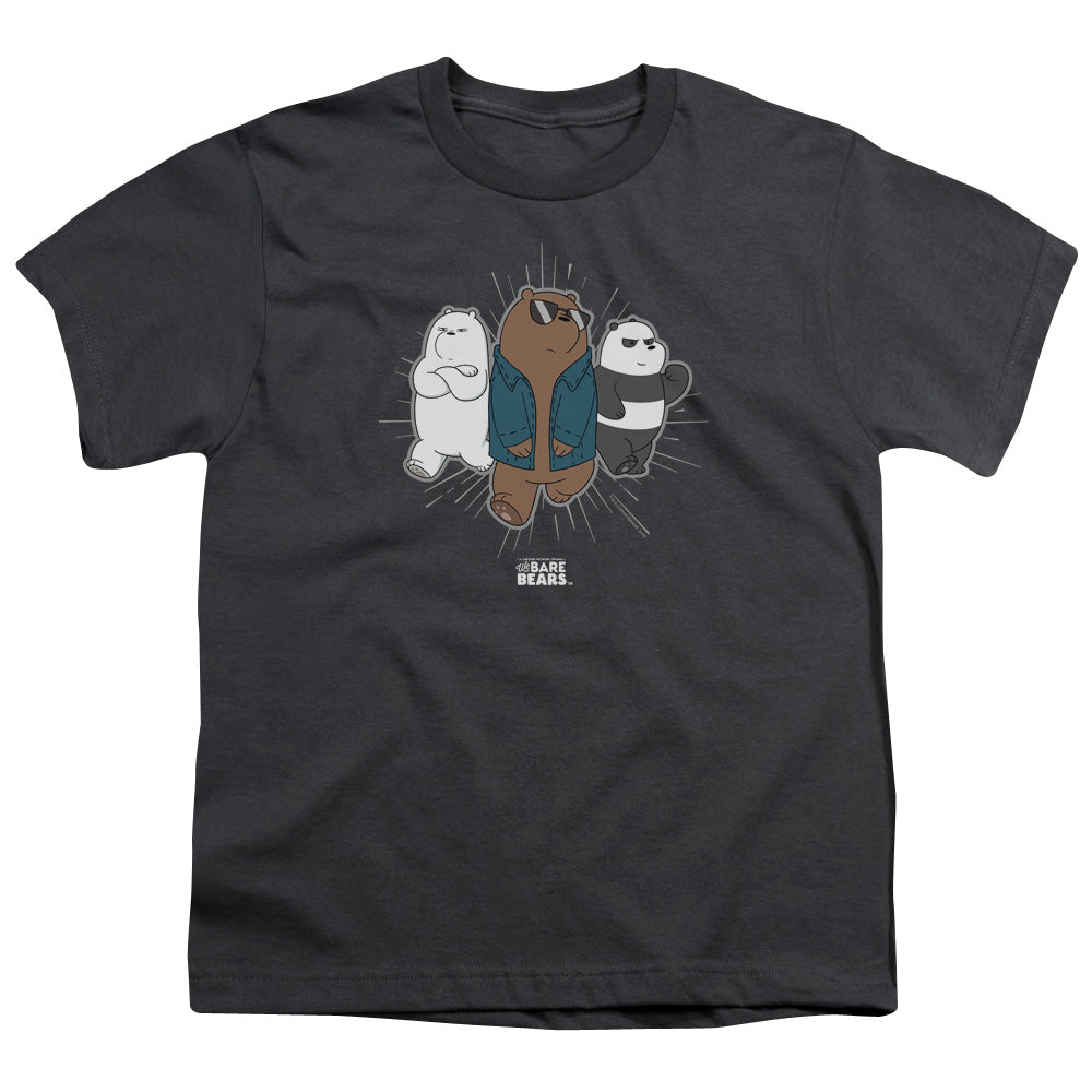 We Bare Bears Jacket Kids Youth T Shirt Charcoal